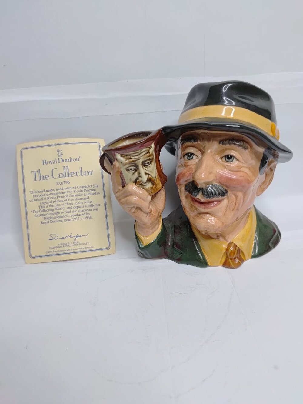 Royal Doulton Large Character Jug "The Collector" D6796 - Special Edition COA